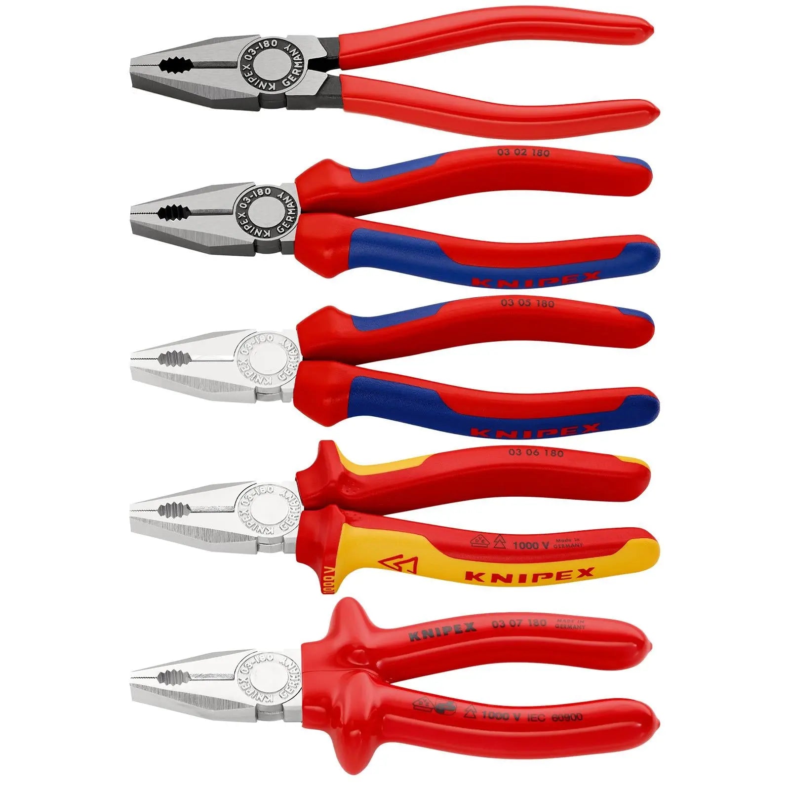 KNIPEX Combination Pliers Cutter 140-250mm all Handle Types Choose Size  White Rose Tools
