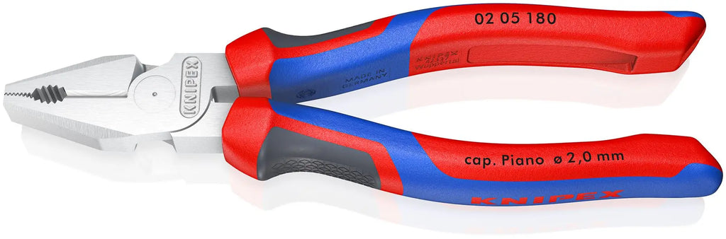 KNIPEX Combination Pliers High Leverage 180mm Chrome with Comfort Handles 02 05 180  White Rose Tools