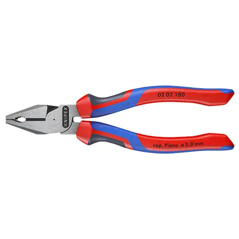 KNIPEX Combination Pliers High Leverage 180mm with Comfort Handles 02 02 180  White Rose Tools