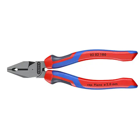KNIPEX Combination Pliers High Leverage 180mm with Comfort Handles 02 02 180  White Rose Tools