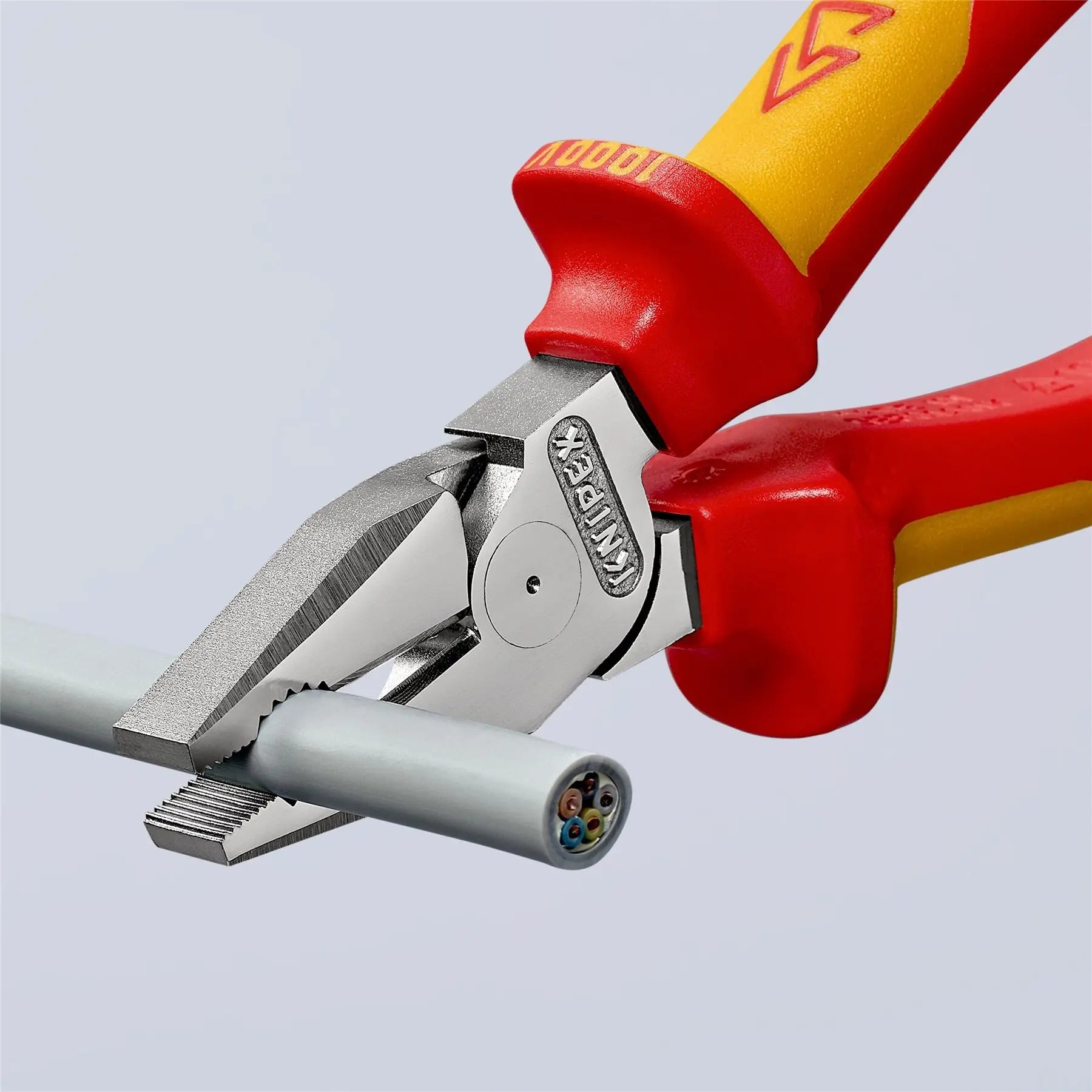 KNIPEX Combination Pliers High Leverage 200mm VDE Multi Component Grips 02 06 200  White Rose Tools