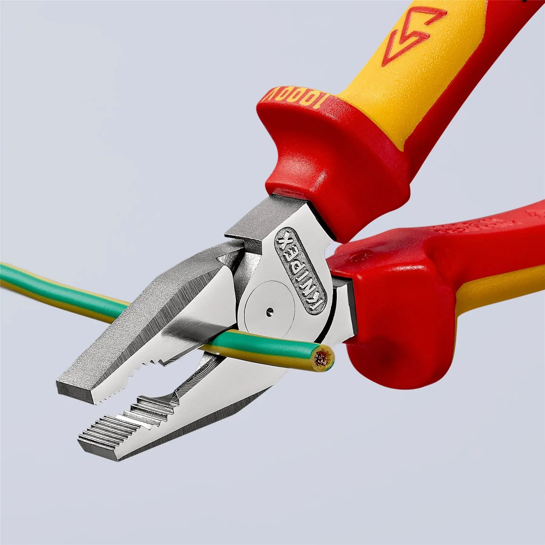 KNIPEX Combination Pliers High Leverage 200mm VDE Multi Component Grips 02 06 200  White Rose Tools