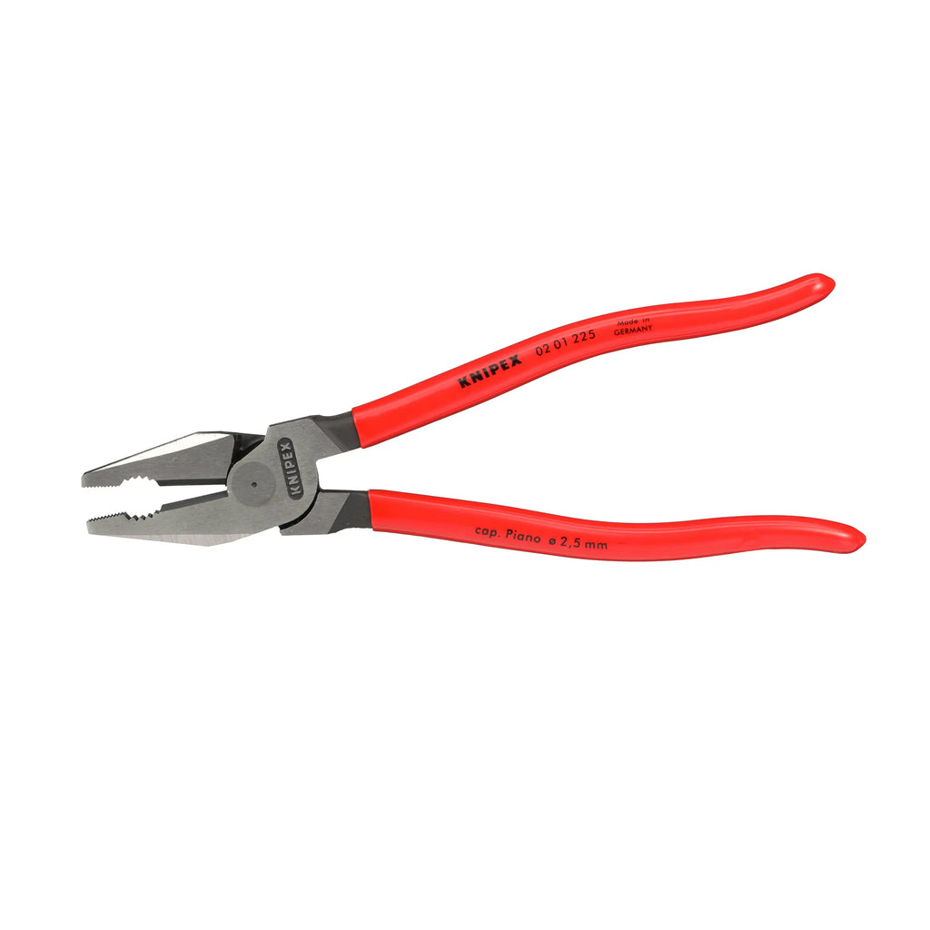 KNIPEX Combination Pliers High Leverage 225mm Plastic Coated 02 01 225  White Rose Tools