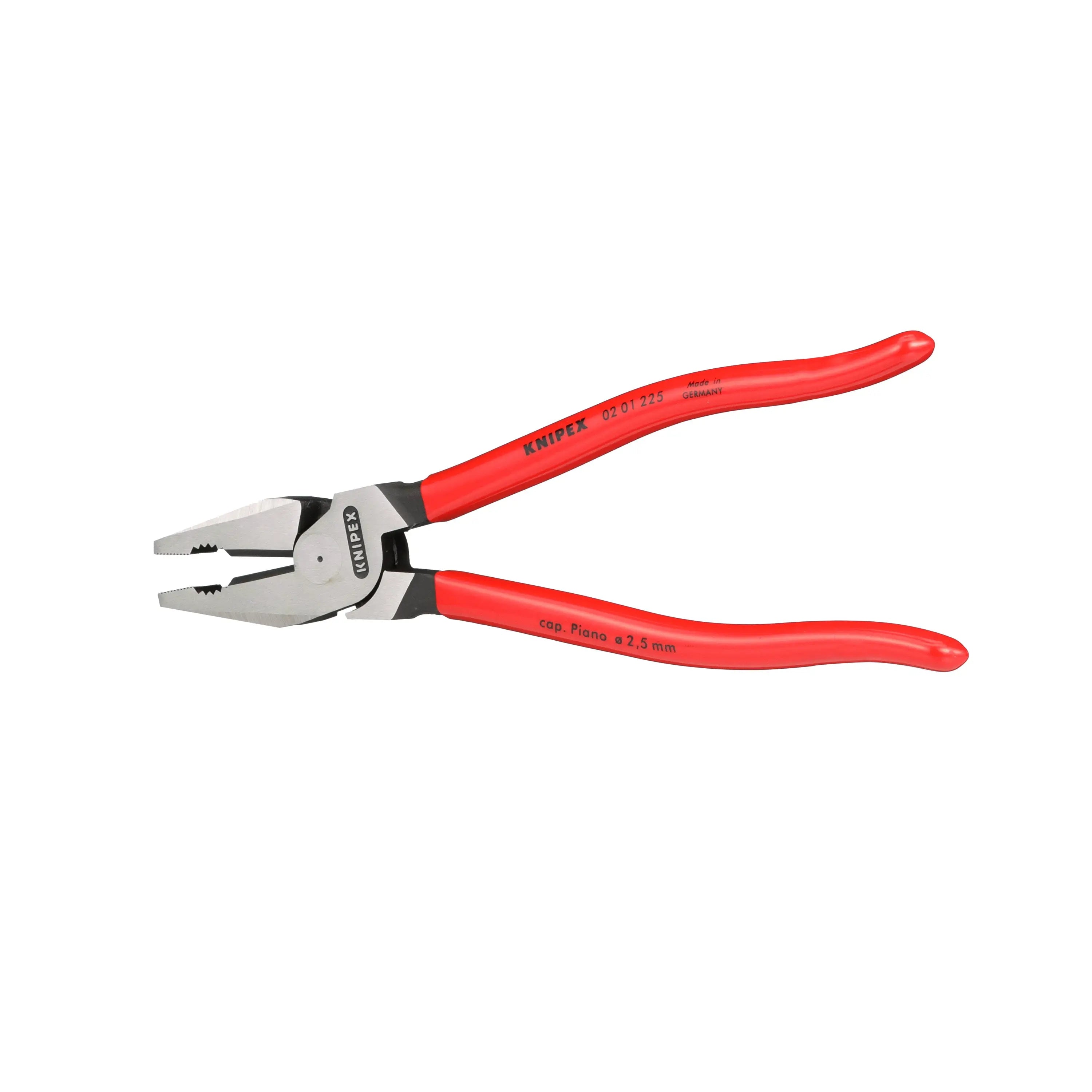 KNIPEX Combination Pliers High Leverage 225mm Plastic Coated 02 01 225  White Rose Tools