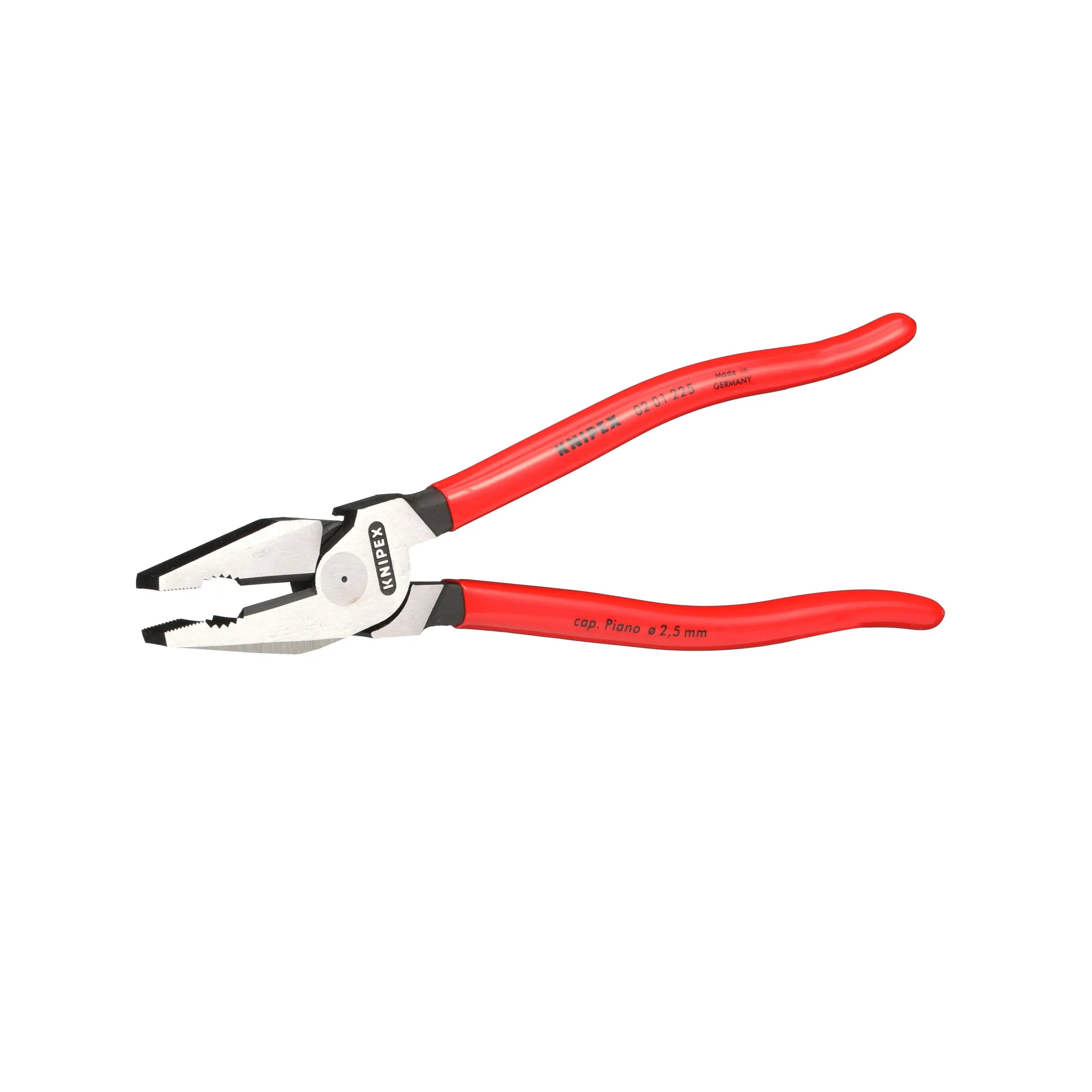 KNIPEX Combination Pliers High Leverage 225mm Plastic Coated 02 01 225  White Rose Tools
