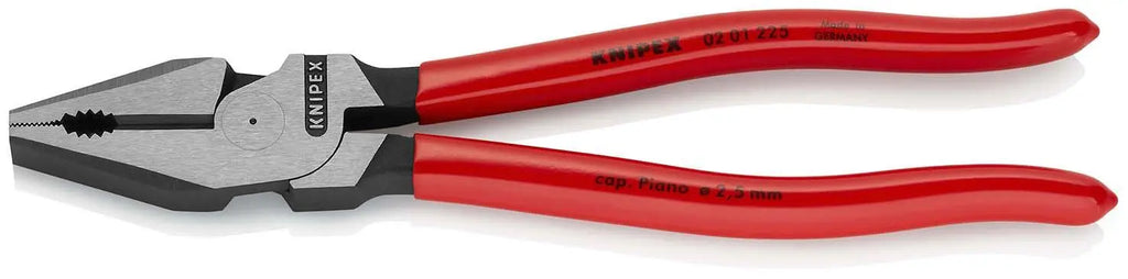 KNIPEX Combination Pliers High Leverage 225mm Plastic Coated 02 01 225  White Rose Tools