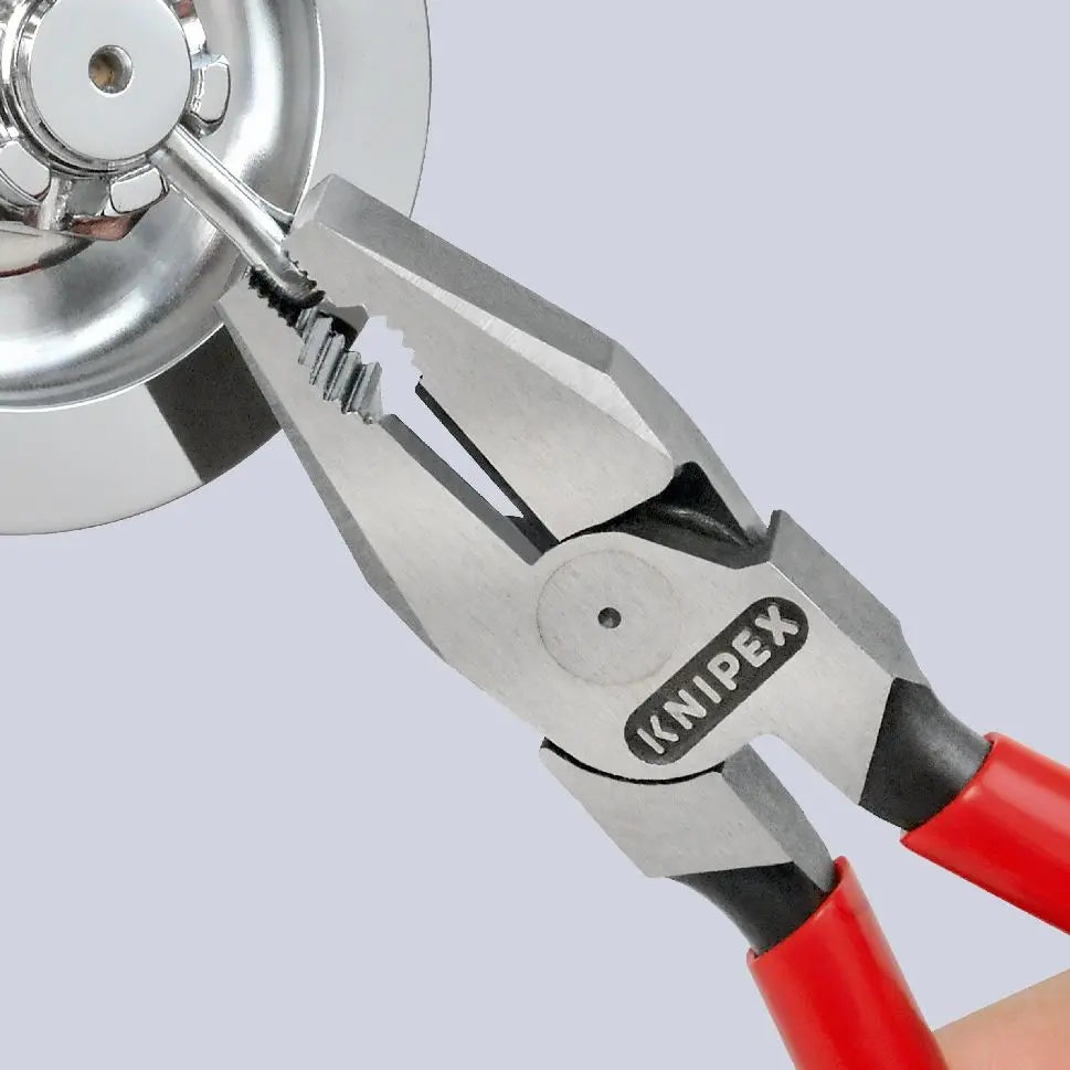 KNIPEX Combination Pliers High Leverage 225mm Plastic Coated 02 01 225  White Rose Tools