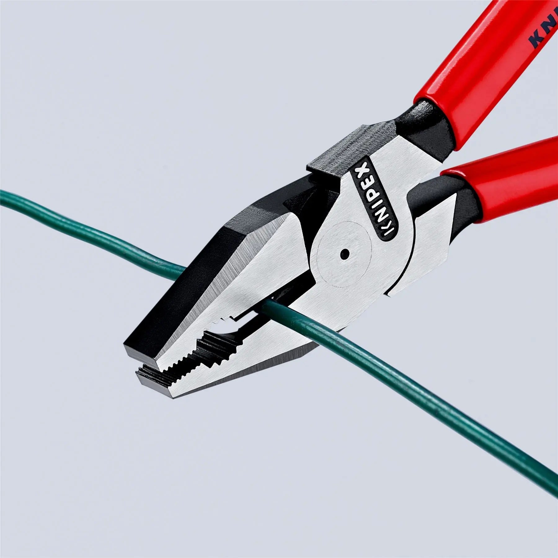 KNIPEX Combination Pliers High Leverage 225mm Plastic Coated 02 01 225  White Rose Tools