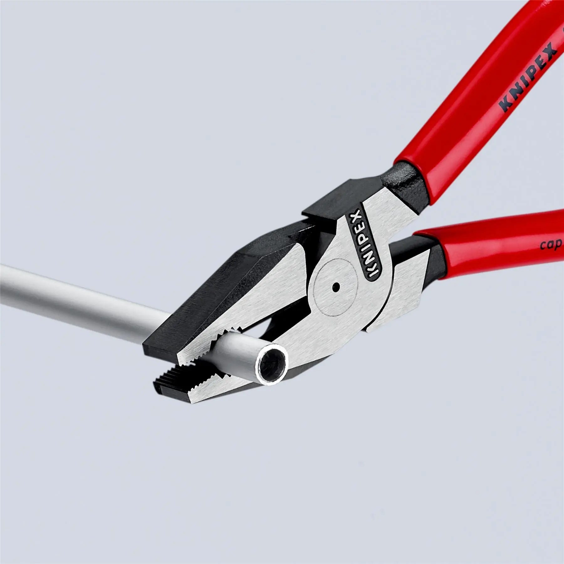 KNIPEX Combination Pliers High Leverage 225mm Plastic Coated 02 01 225  White Rose Tools