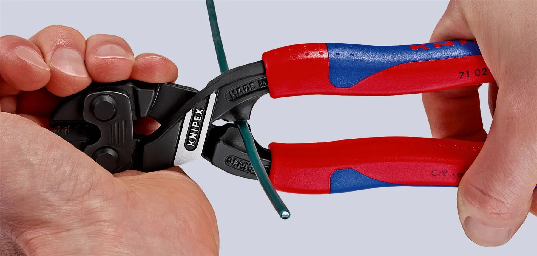 KNIPEX Compact Bolt Cutters CoBolt Cutting Pliers 200mm Multi Component Grips 71 02 200  White Rose Tools