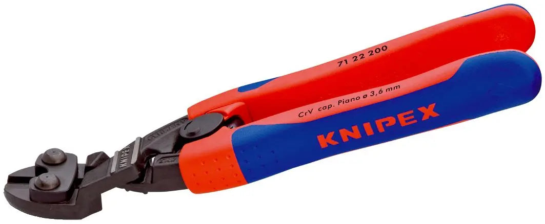 KNIPEX Compact Bolt Cutters CoBolt Cutting Pliers 20° Offset 200mm Multi Component Grips 71 02 200  White Rose Tools