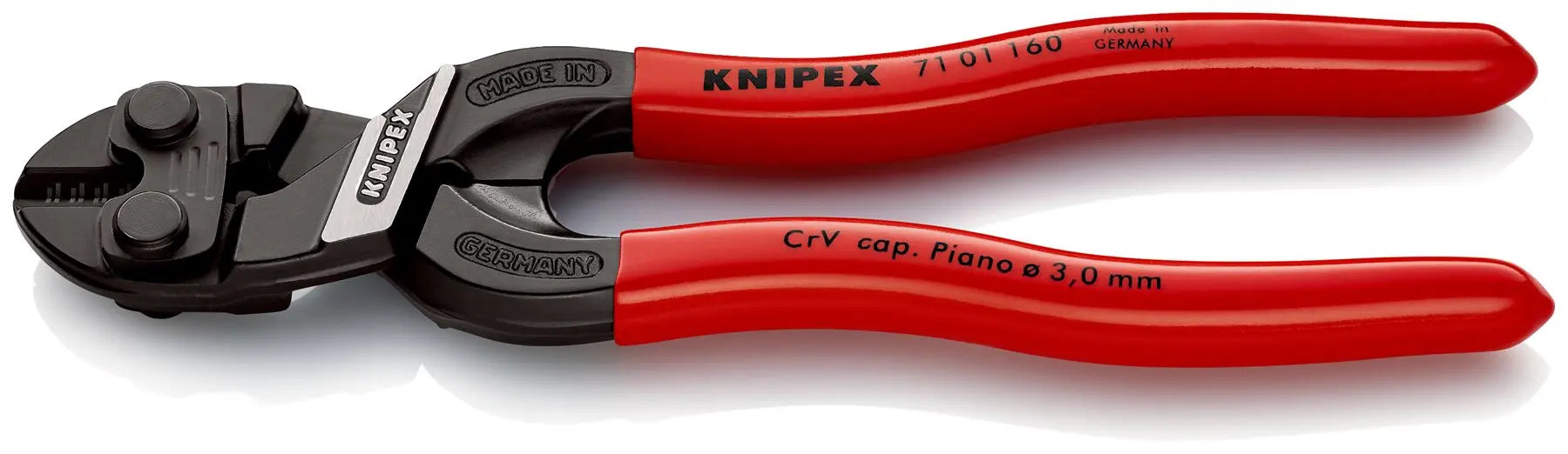 KNIPEX Compact Bolt Cutters CoBolt S Cutting Pliers 160mm Plastic Coated Handles 71 01 160  White Rose Tools