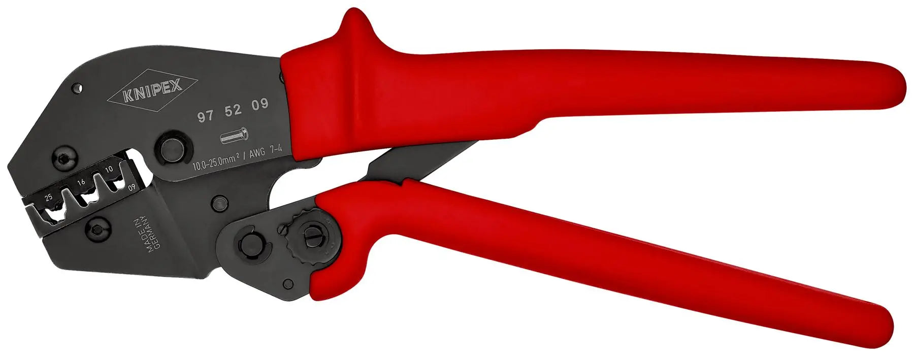 KNIPEX Crimping Pliers 250mm 10 16 25mm² Non Slip Plastic Grips 97 52 09  White Rose Tools