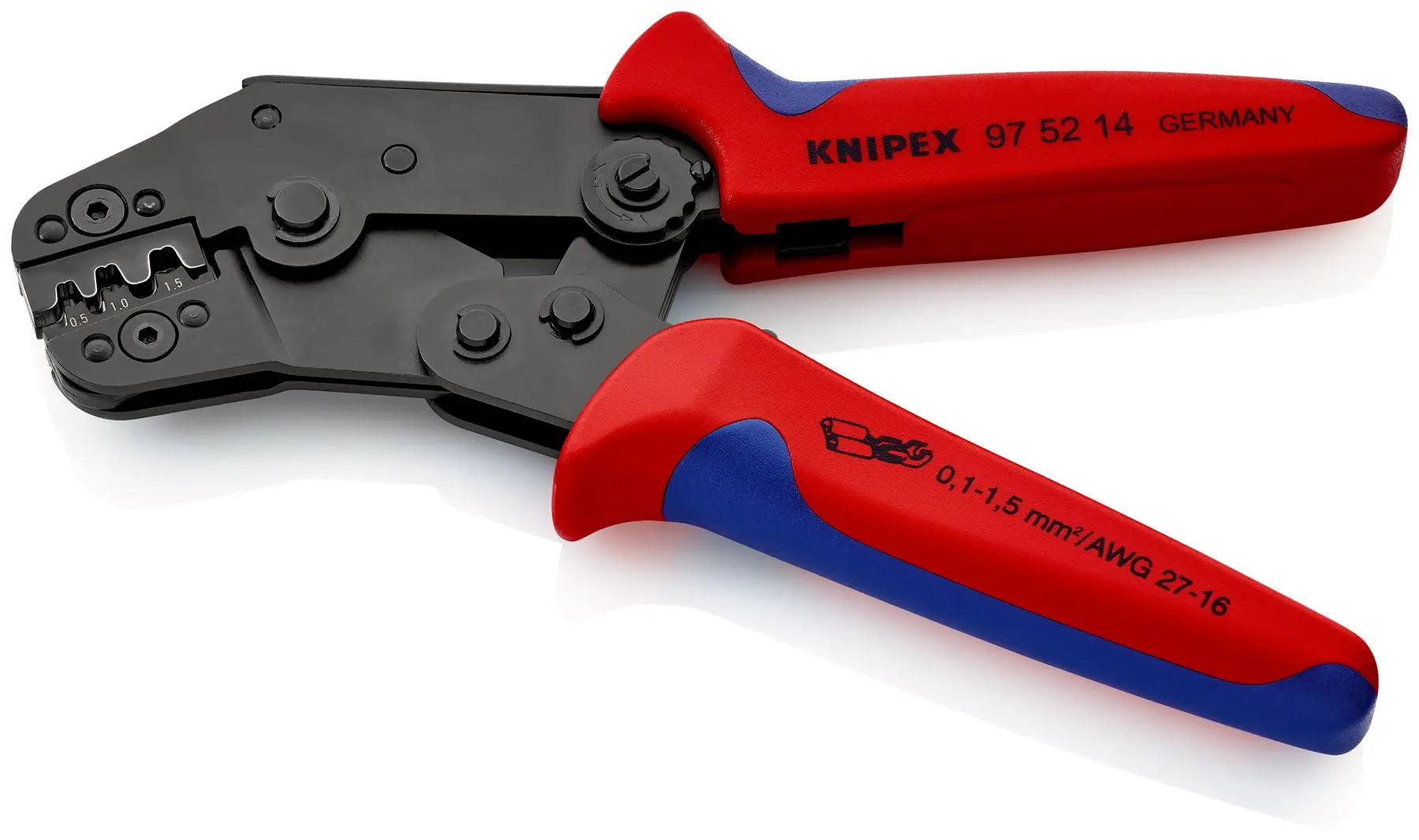 KNIPEX Crimping Pliers Short Design 195mm Multi Component Grips 97 52 14  White Rose Tools