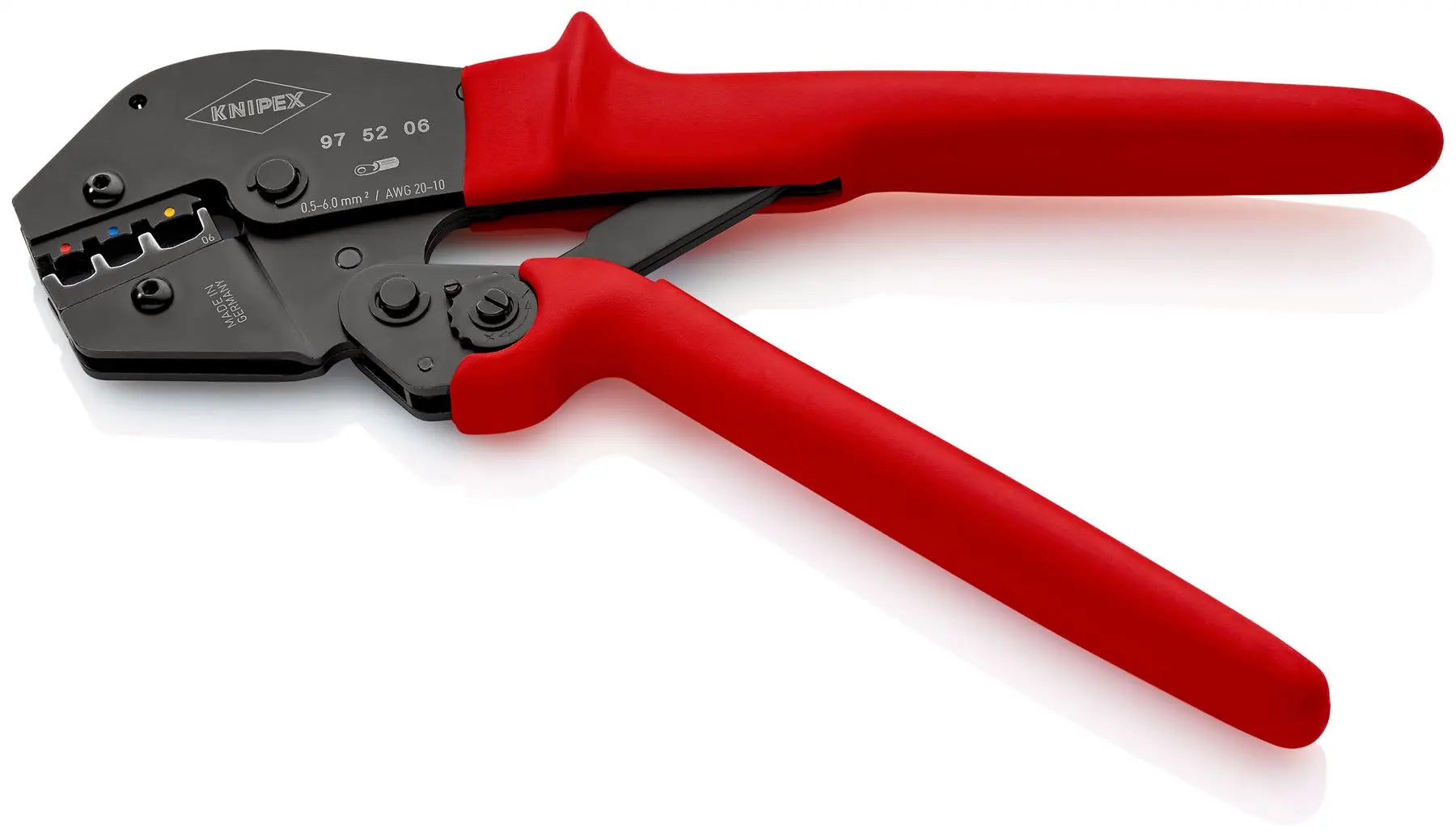 KNIPEX Crimping Pliers Two Hand Operation for Solder Free Electrical Connections 250mm 97 52 06  White Rose Tools
