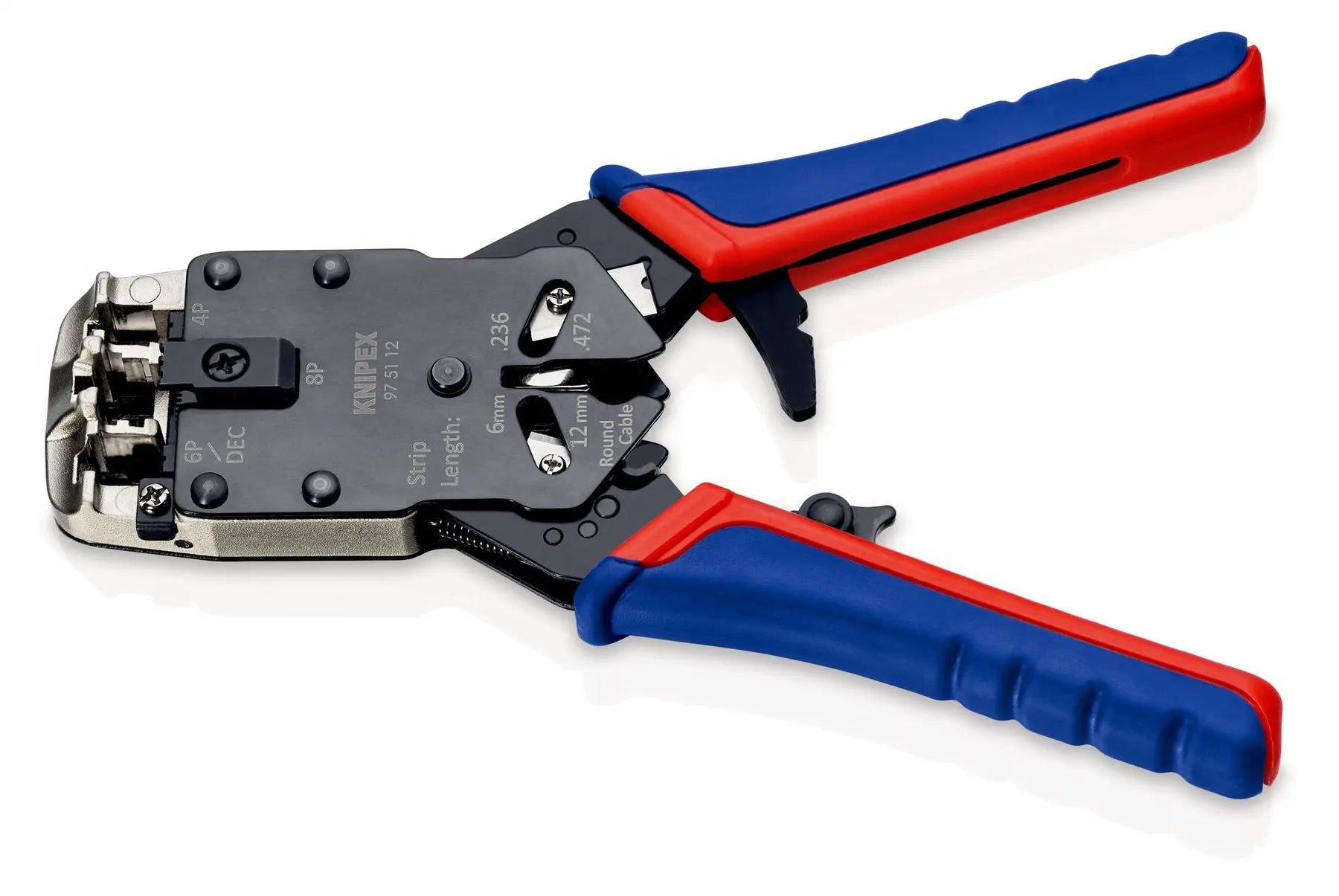 KNIPEX Crimping Pliers for Western Plugs RJ45 RJ10 RJ11 RJ12 200mm Multi Component Grips 97 51 12  White Rose Tools