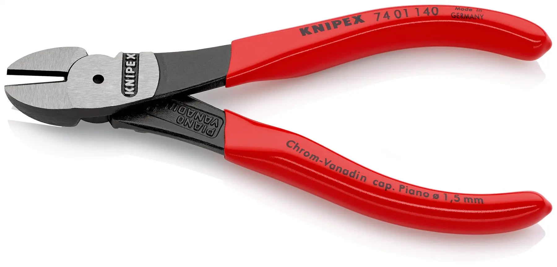 KNIPEX Diagonal Cutting Pliers High Leverage Side Cutters 140mm Plastic Coated Handles 74 01 140  White Rose Tools