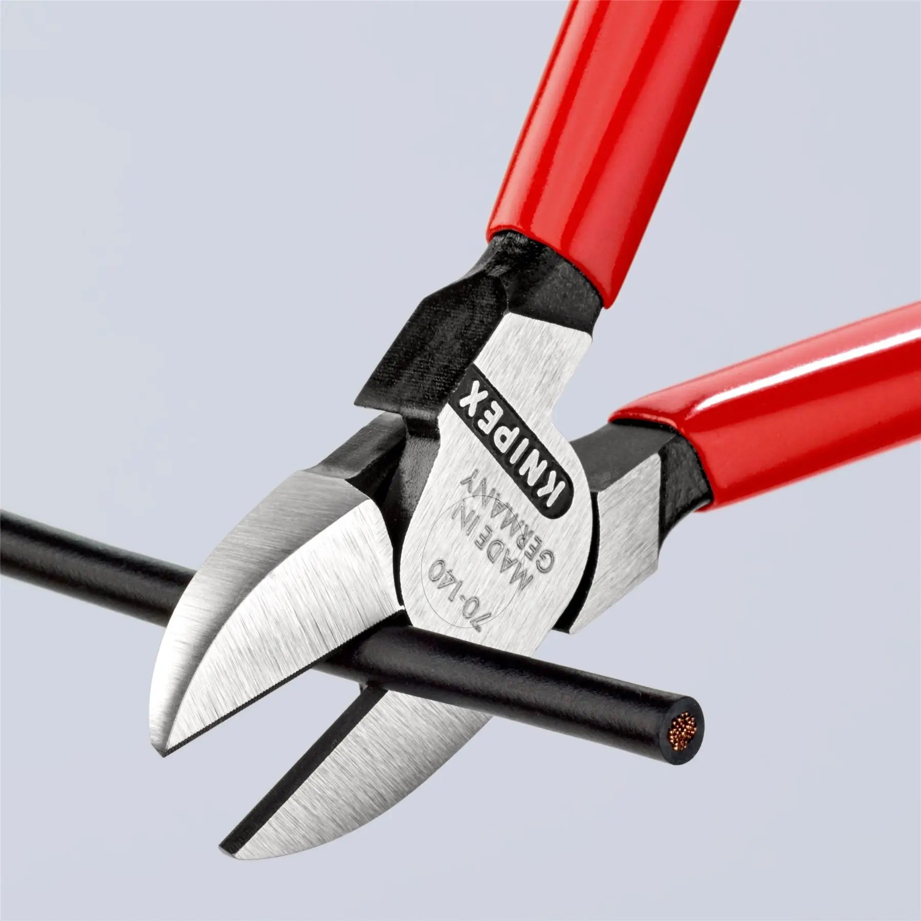 KNIPEX Diagonal Cutting Pliers Side Cutters 140mm Plastic Coated 70 01 140  White Rose Tools