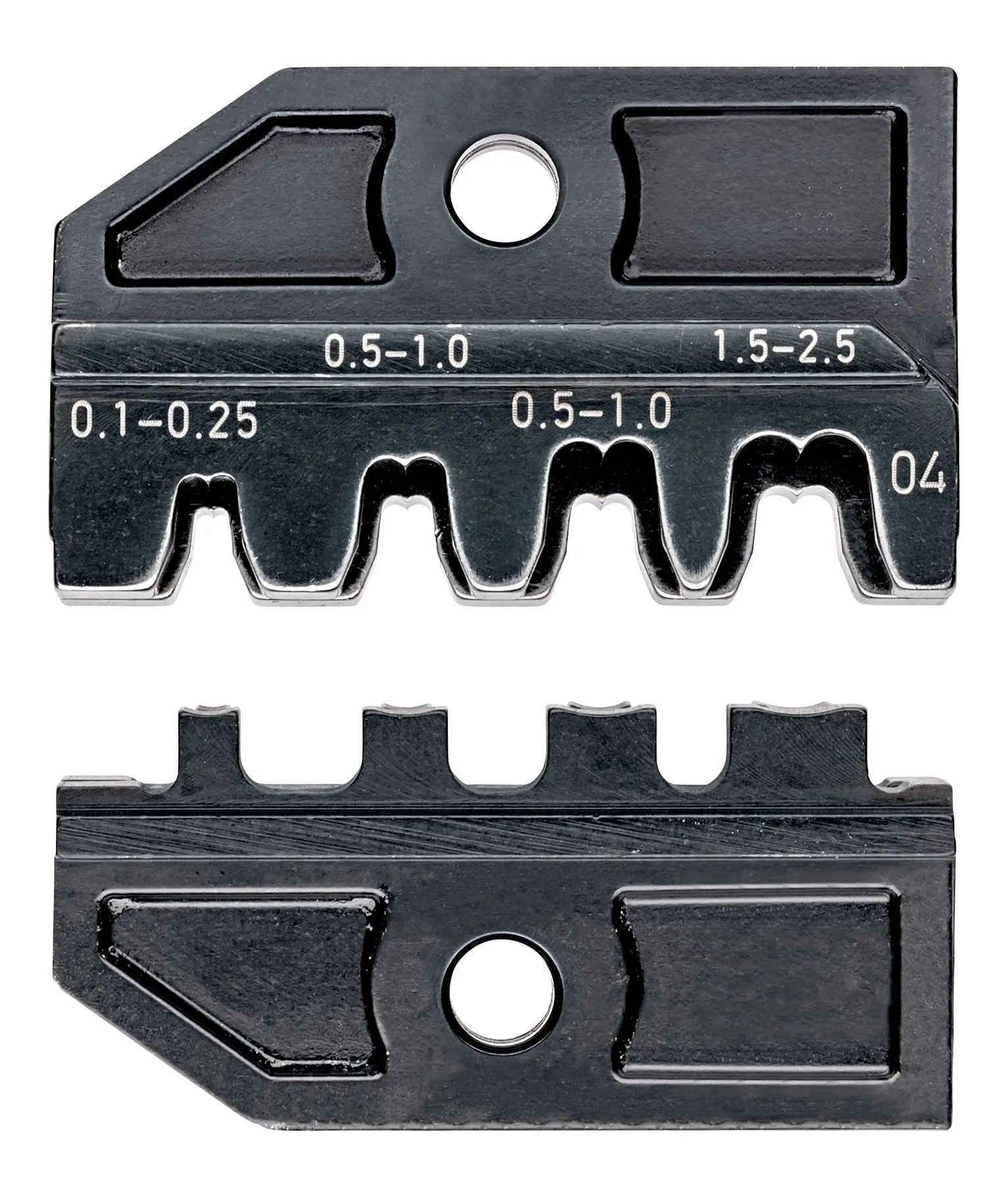 KNIPEX Die Set for Crimp System Pliers Non Insulated Open Plug Type Connectors 2.8 + 4.8mm Plug Width 97 49 04  White Rose Tools