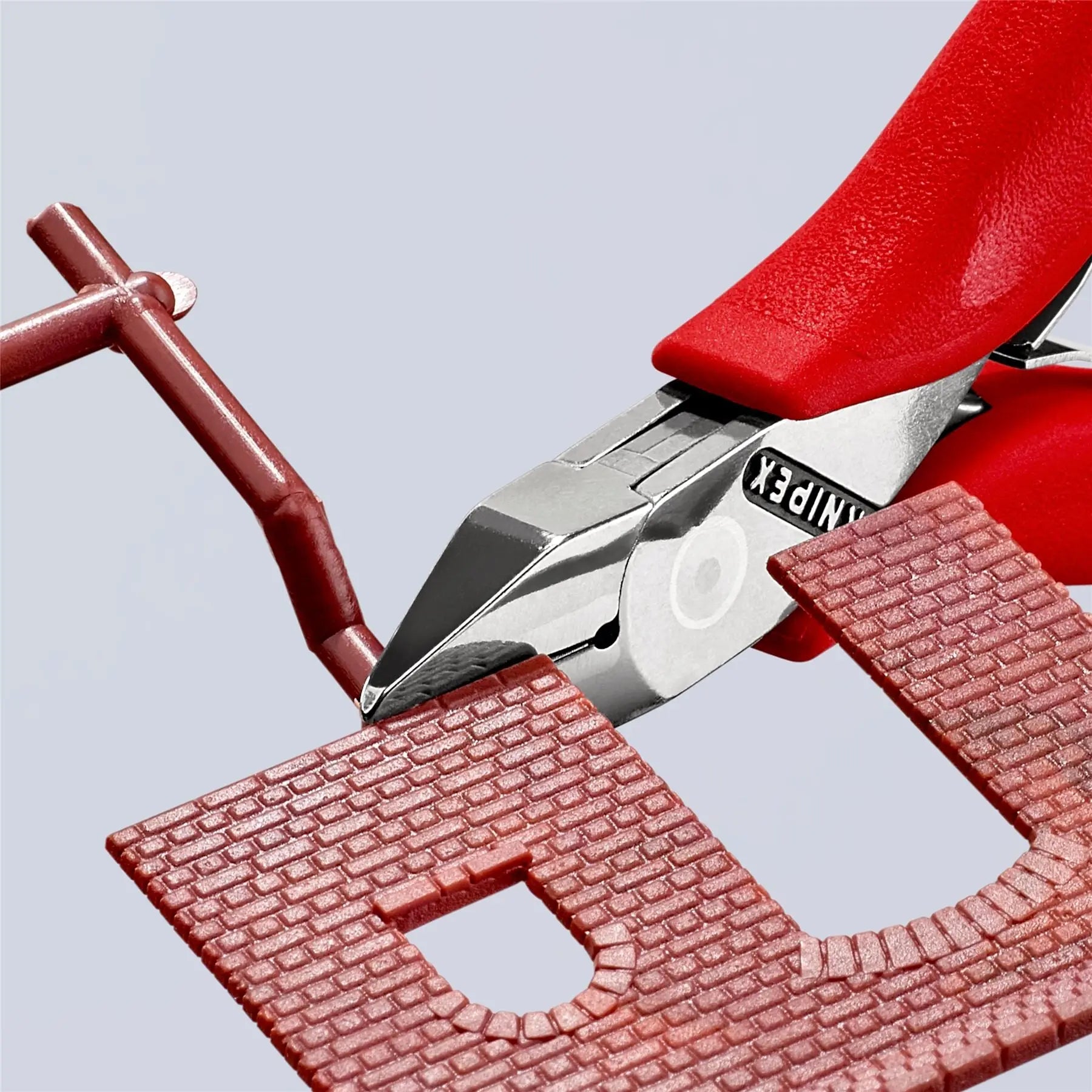 KNIPEX Electronics Diagonal Cutter Pliers Pointed Head without Bevel 115mm Multi Component Grips 77 41 115  White Rose Tools