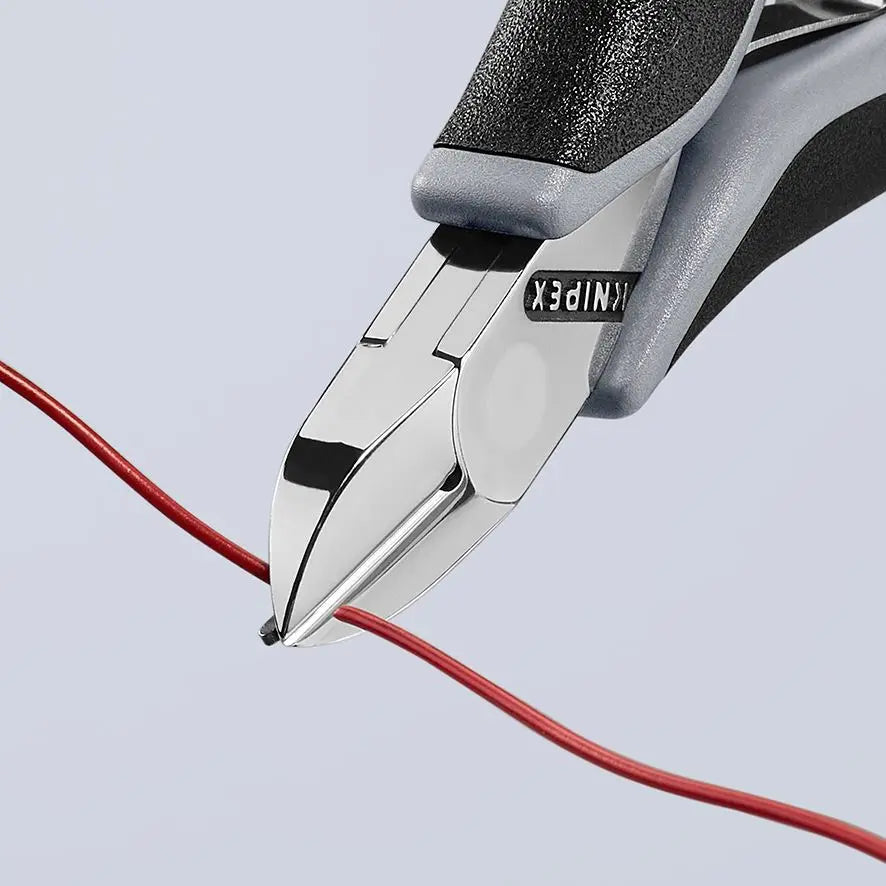 KNIPEX Electronics Diagonal Cutter Pliers Round Head Bevelled 115mm Multi Component Grips 77 12 115 ESD  White Rose Tools