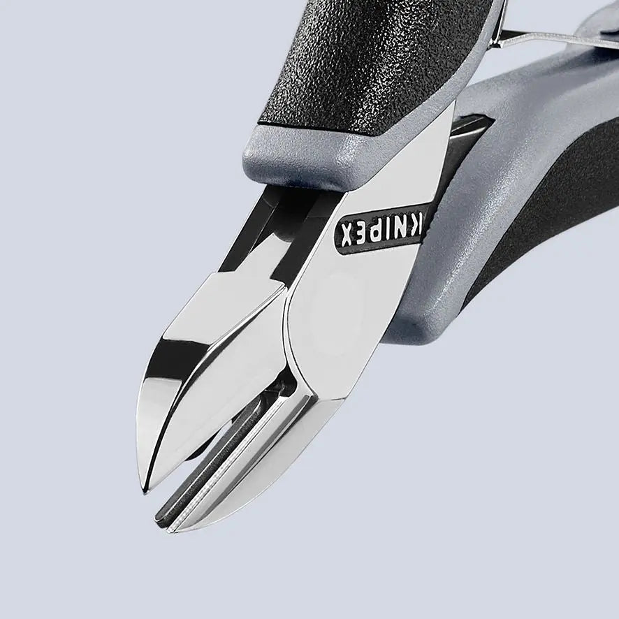 KNIPEX Electronics Diagonal Cutter Pliers Round Head Bevelled 115mm Multi Component Grips 77 12 115 ESD  White Rose Tools