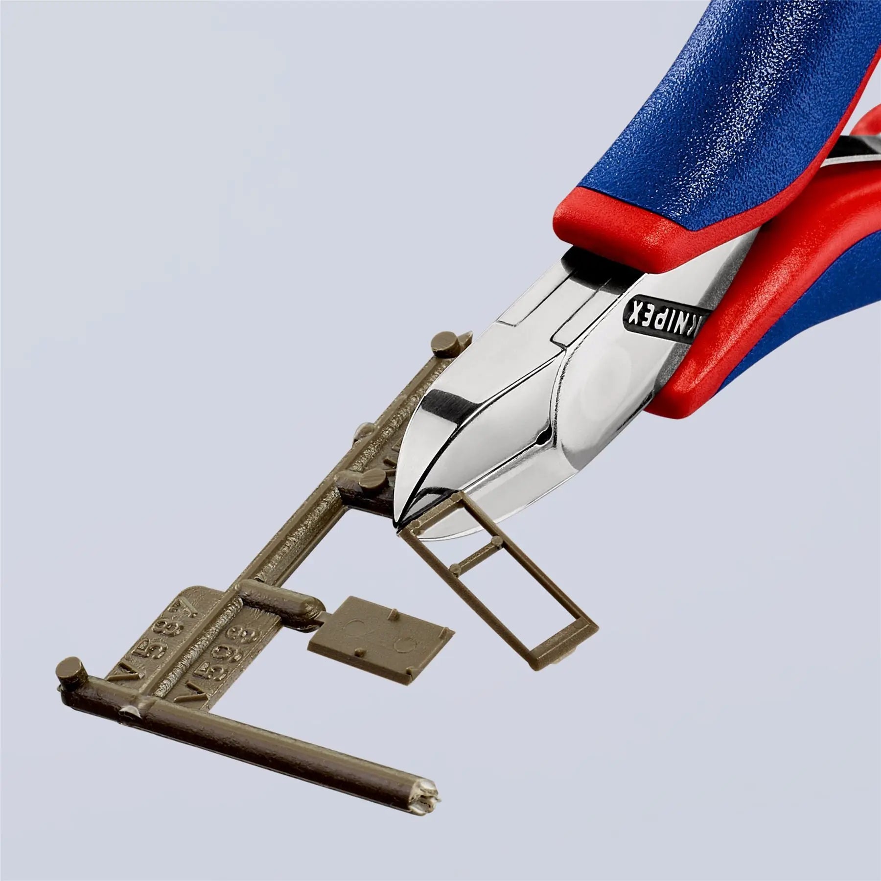 KNIPEX Electronics Diagonal Cutter Pliers Round Head without Bevel 115mm Multi Component Grips 77 22 115  White Rose Tools