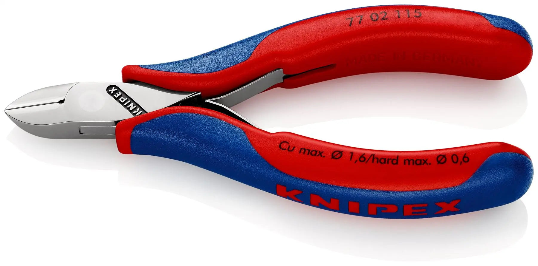 KNIPEX Electronics Diagonal Cutter Pliers with Carbide Cutting Edges 115mm Multi Component Grips 77 02 115  White Rose Tools