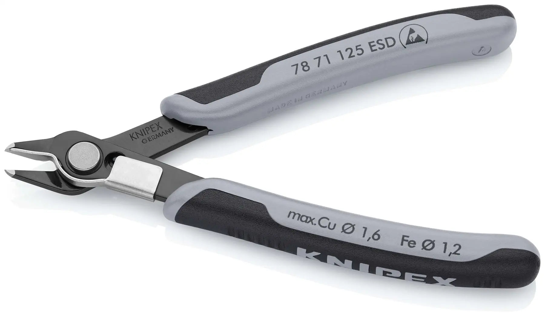 KNIPEX Electronics Super Knips Precision Cutting Pliers 125mm Multi Component Grips 78 71 125 ESD  White Rose Tools