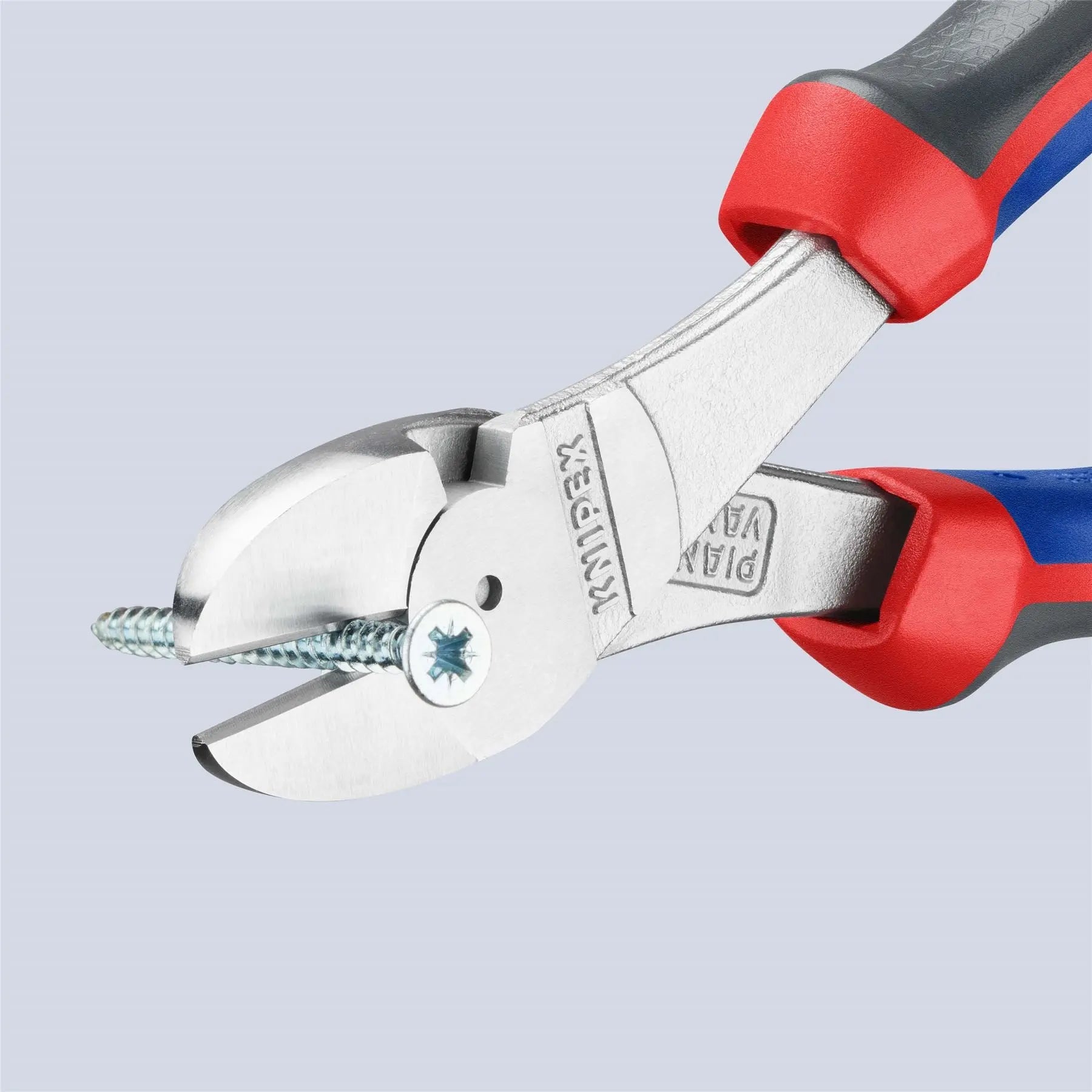 KNIPEX High Leverage Diagonal Side Cutting Pliers 180mm Chrome with Comfort Handles 74 05 180  White Rose Tools