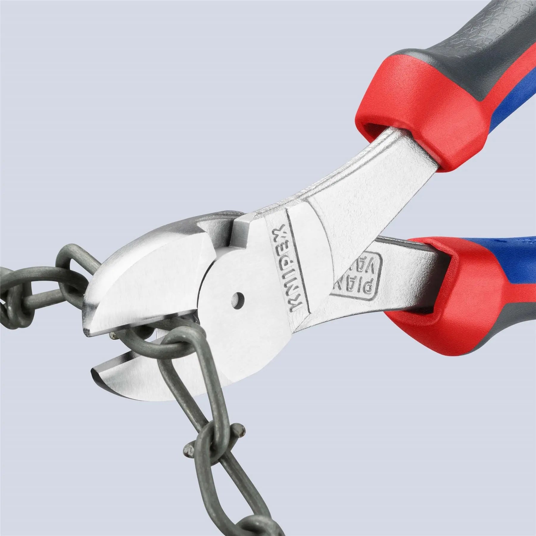 KNIPEX High Leverage Diagonal Side Cutting Pliers 180mm Chrome with Comfort Handles 74 05 180  White Rose Tools