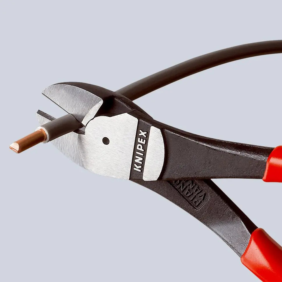 KNIPEX High Leverage Diagonal Side Cutting Pliers 180mm Plastic Coated Handles 74 01 180 SB  White Rose Tools