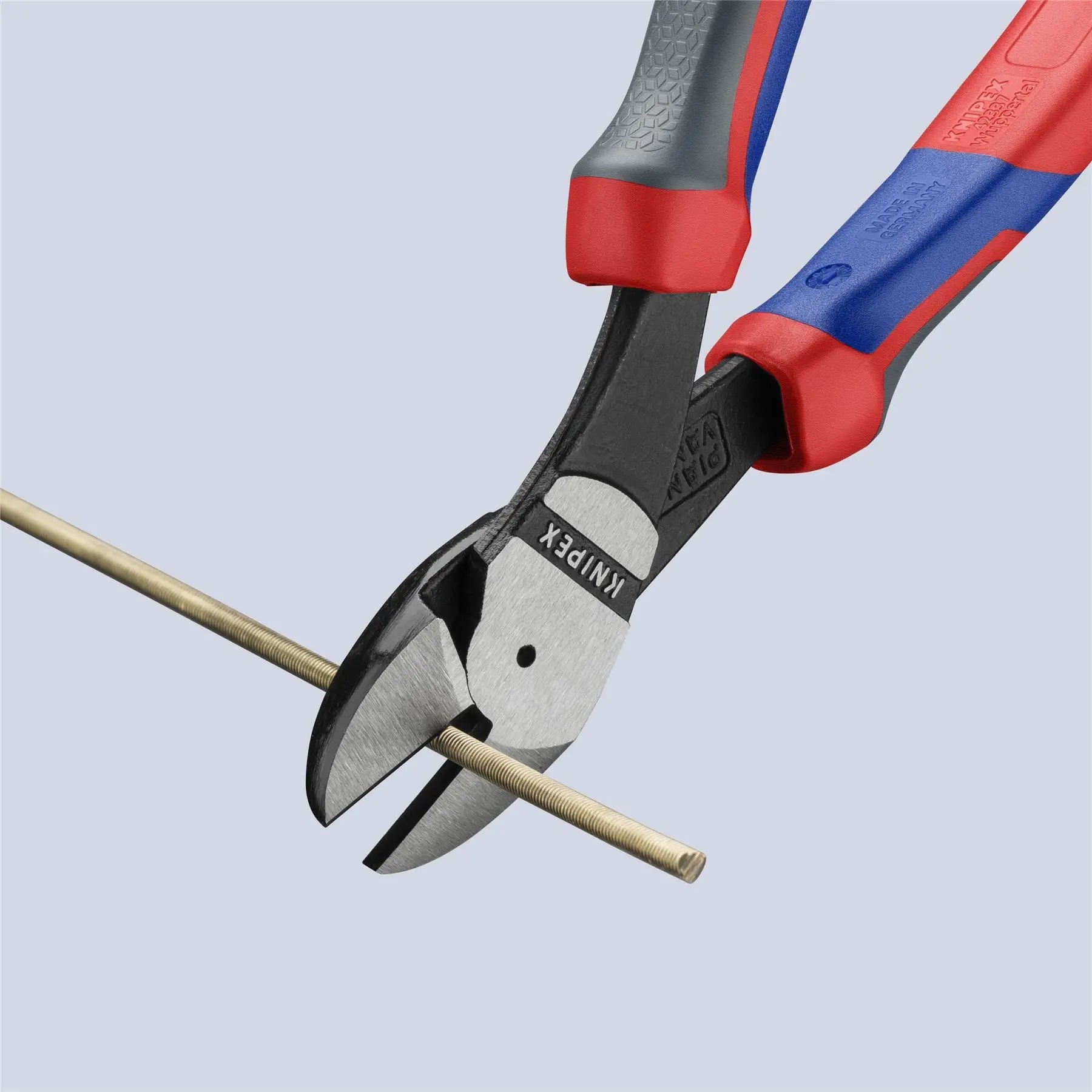 KNIPEX High Leverage Diagonal Side Cutting Pliers 200mm 25° Offset with Comfort Handles 74 22 200  White Rose Tools
