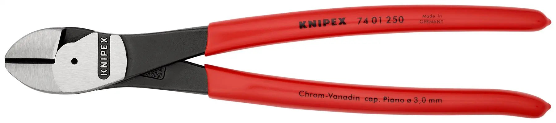 KNIPEX High Leverage Diagonal Side Cutting Pliers 250mm Polished Head 74 01 250  White Rose Tools
