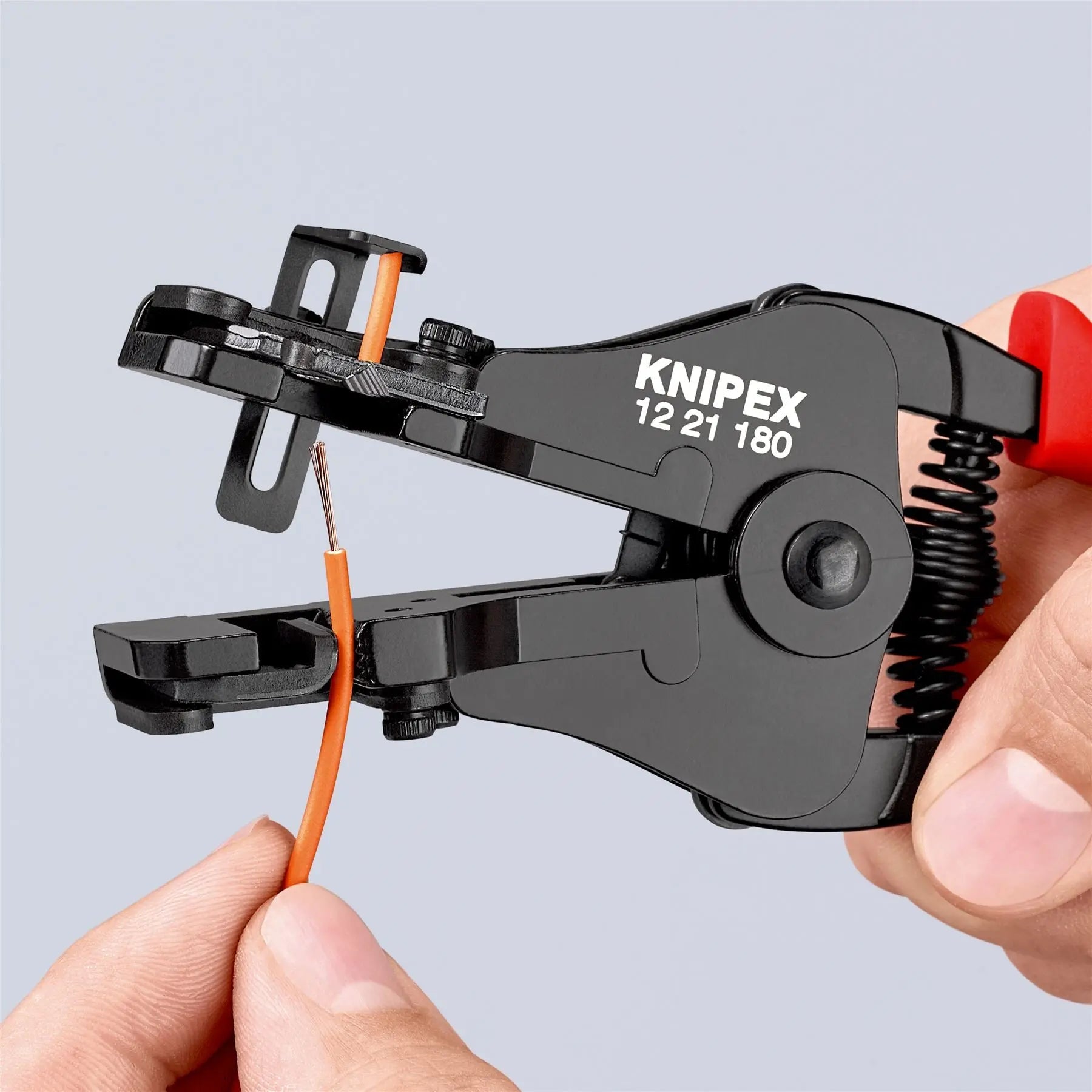 KNIPEX Insulation Stripper with Adapted Blades 180mm Stripping Pliers Plastic Coated 12 21 180  White Rose Tools