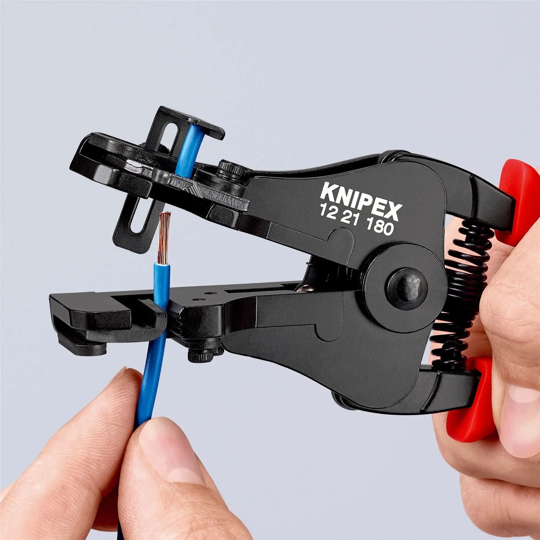 KNIPEX Insulation Stripper with Adapted Blades 180mm Stripping Pliers Plastic Coated 12 21 180  White Rose Tools