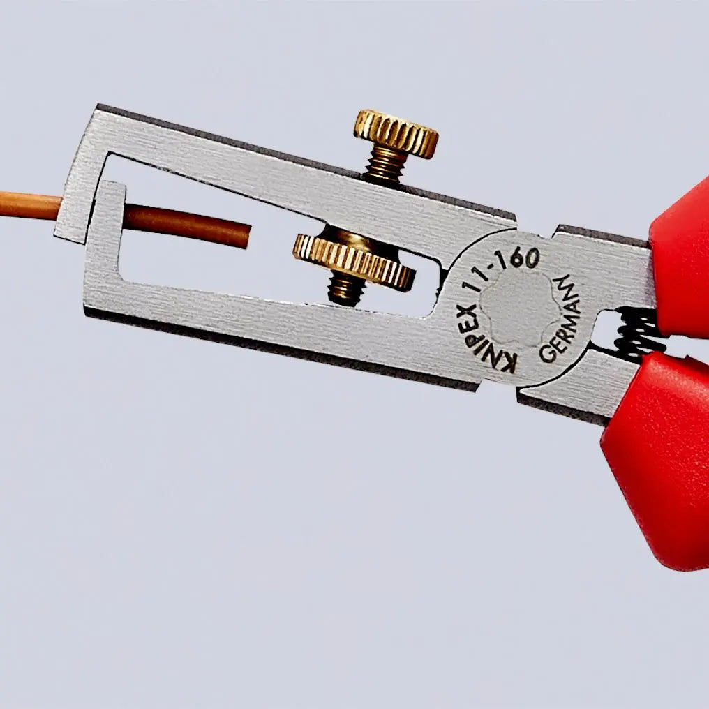 KNIPEX Insulation Stripper with Opening Spring 160mm Plastic Coated 11 01 160  White Rose Tools