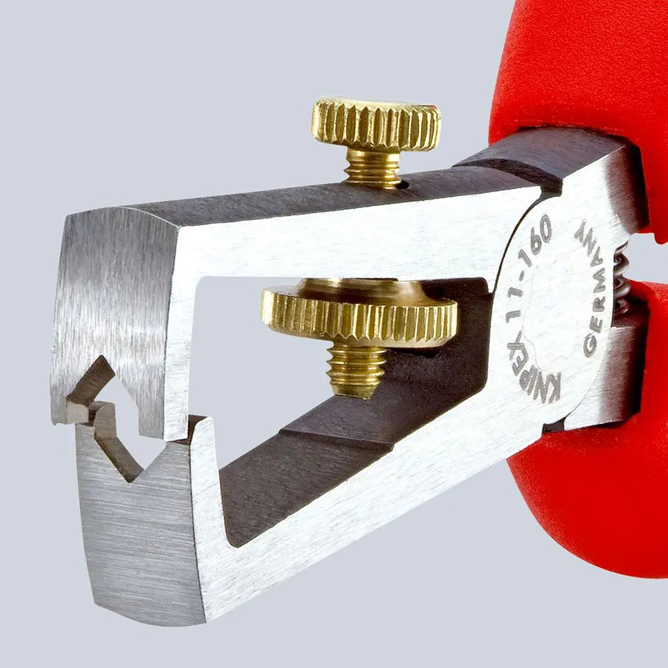 KNIPEX Insulation Stripper with Opening Spring 160mm Plastic Coated 11 01 160  White Rose Tools