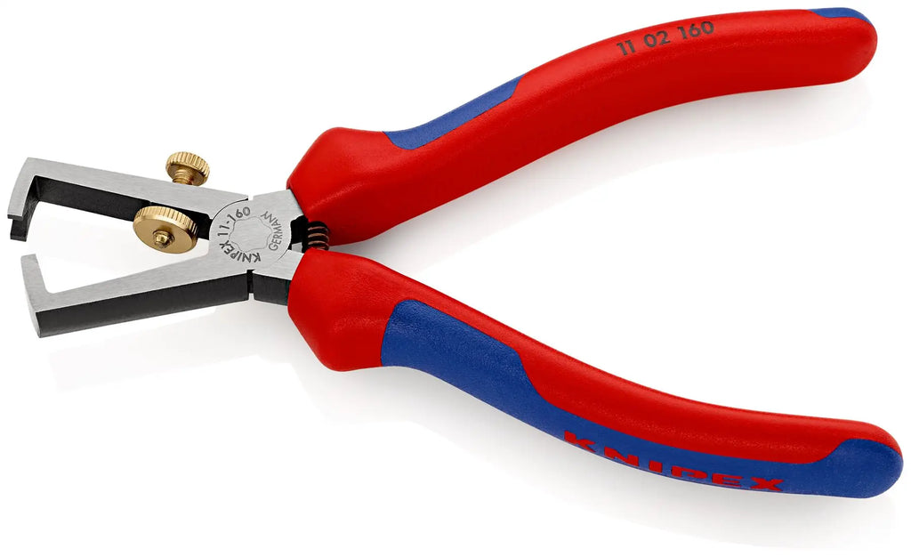 KNIPEX Insulation Wire Stripper with Opening Spring Universal 160mm Multi Component Grips 11 02 160 SB  White Rose Tools