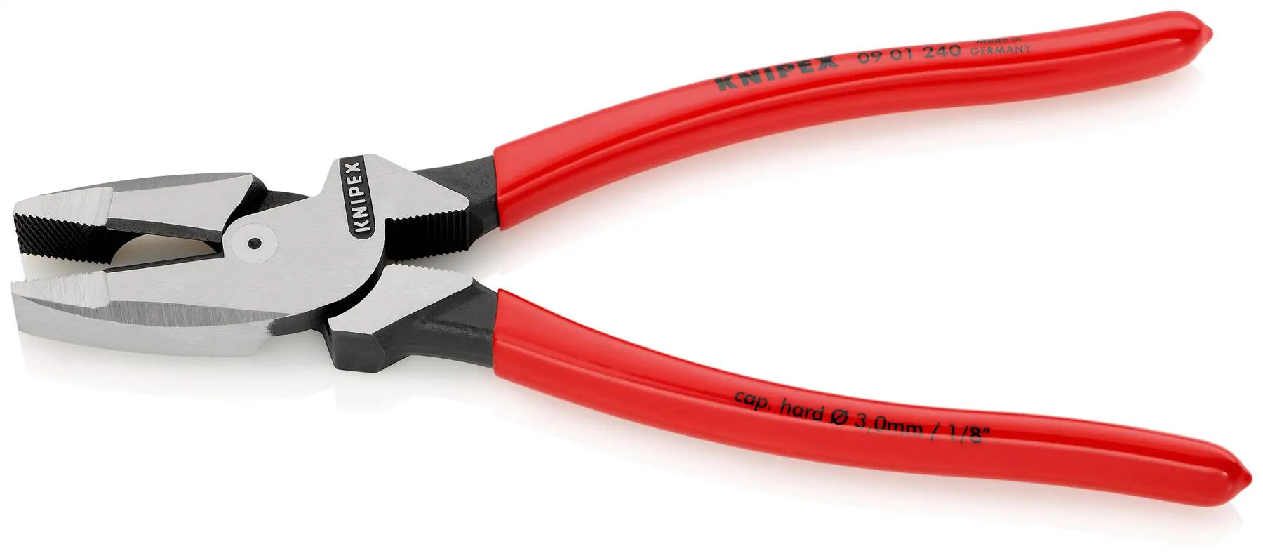 KNIPEX Lineman's Pliers American Style 240mm Plastic Coated Handles 09 01 240  White Rose Tools
