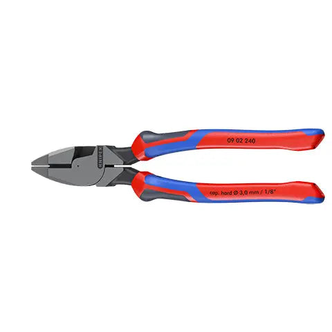KNIPEX Linemans Pliers American Style 240mm Multi Component Grips 09 02 240  White Rose Tools