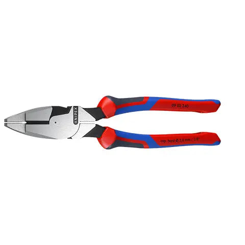 KNIPEX Linemans Pliers American Style 240mm Multi Component Grips 09 02 240  White Rose Tools