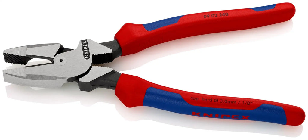KNIPEX Linemans Pliers American Style 240mm Multi Component Grips 09 02 240  White Rose Tools