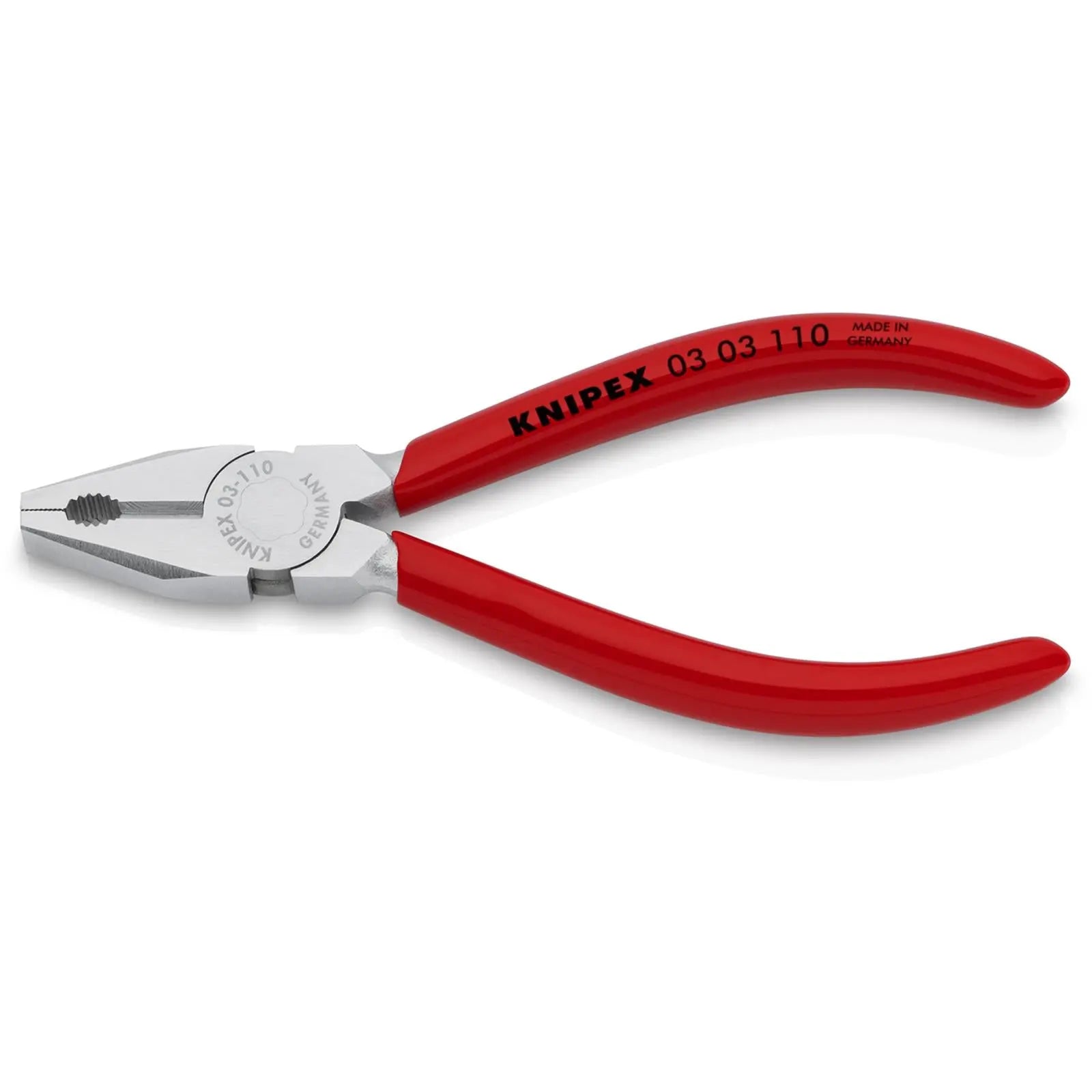 KNIPEX Mini Combination Pliers 110mm Chrome Plated Plastic Coated Handles 03 03 110  White Rose Tools