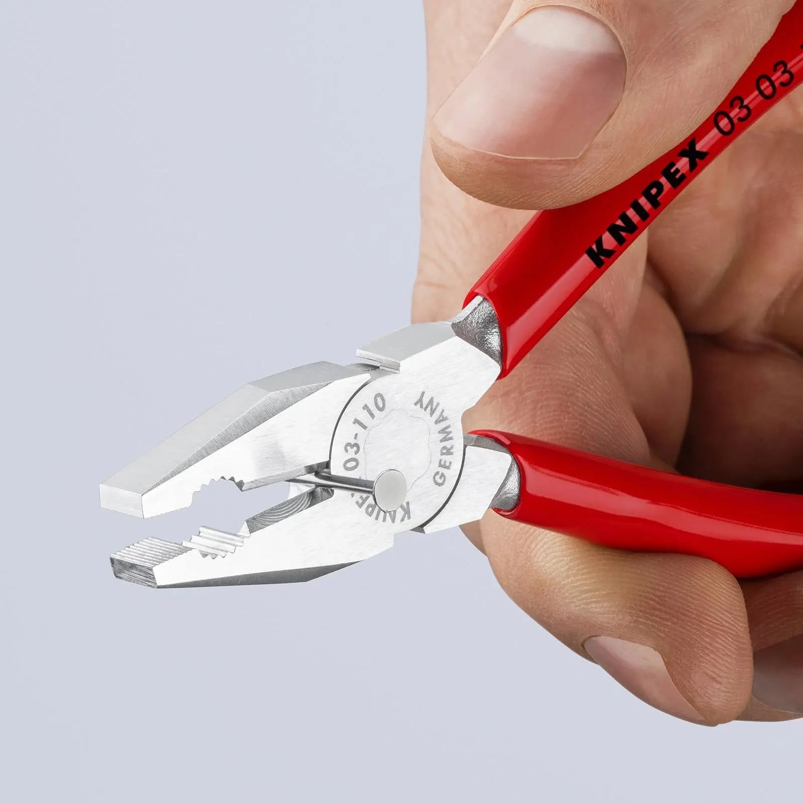 KNIPEX Mini Combination Pliers 110mm Chrome Plated Plastic Coated Handles 03 03 110  White Rose Tools