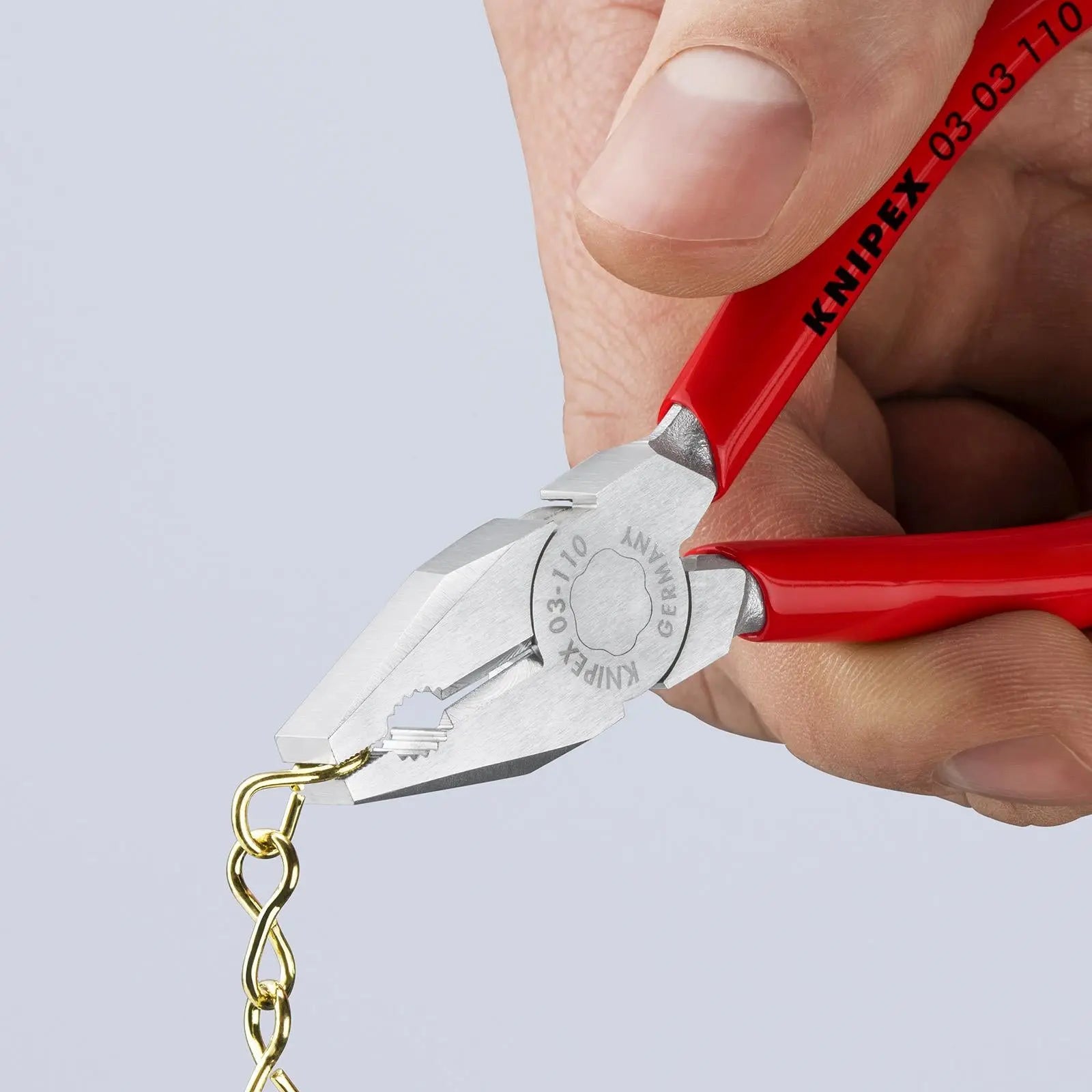 KNIPEX Mini Combination Pliers 110mm Chrome Plated Plastic Coated Handles 03 03 110  White Rose Tools