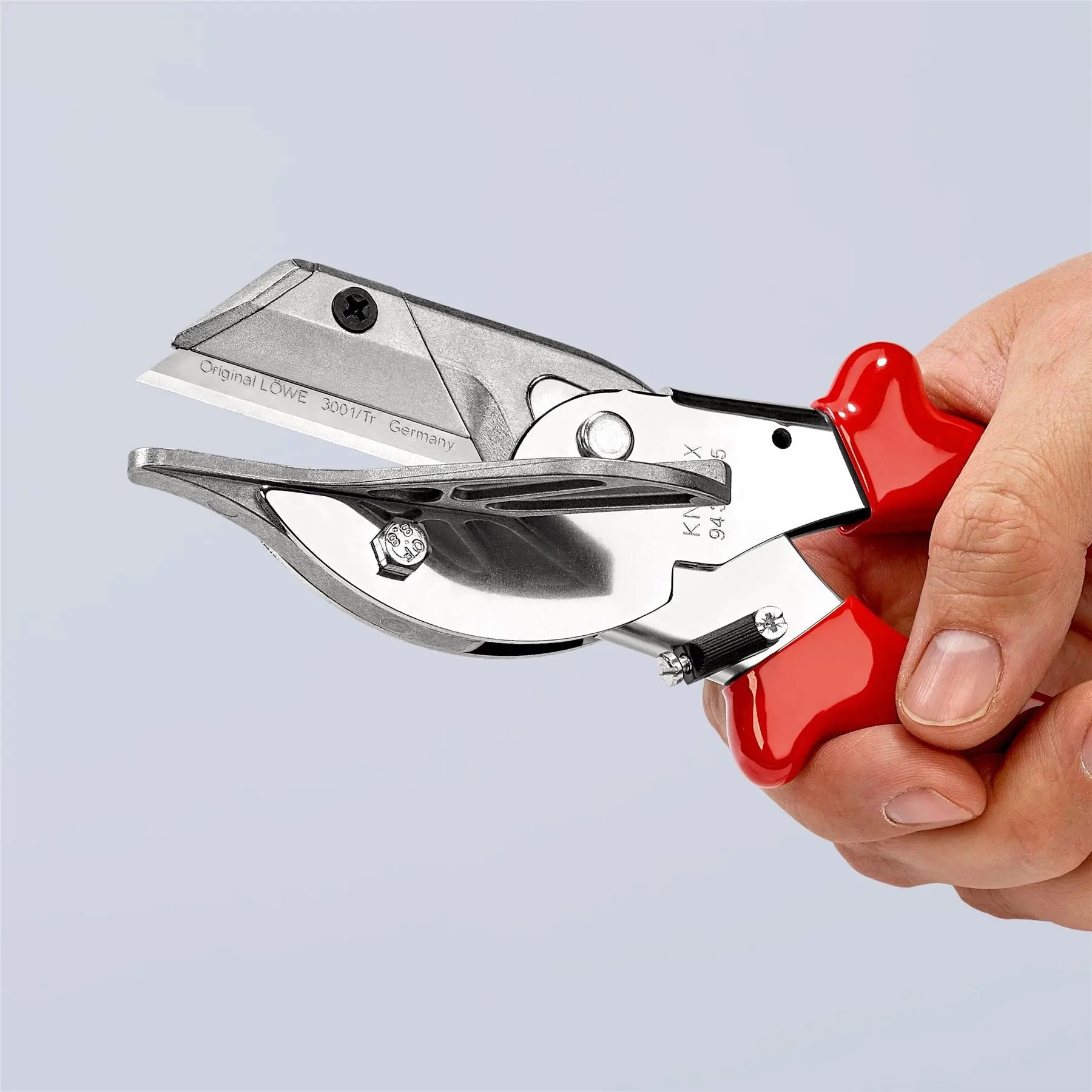 KNIPEX Mitre Shears Cutters for Plastic and Rubber Section 215mm Plastic Handles 94 35 215  White Rose Tools