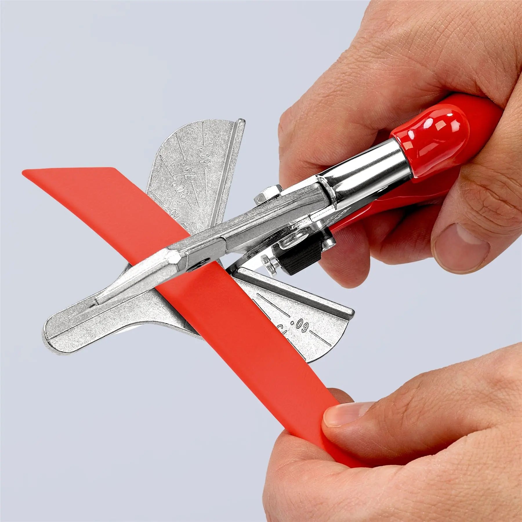 KNIPEX Mitre Shears Cutters for Plastic and Rubber Section 215mm Plastic Handles 94 35 215  White Rose Tools