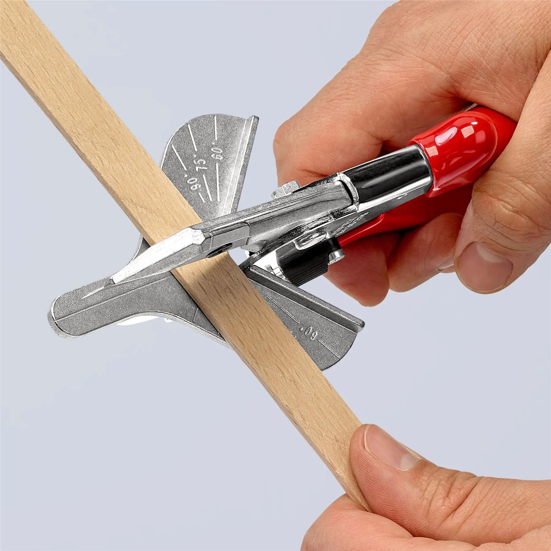 KNIPEX Mitre Shears Cutters for Plastic and Rubber Section 215mm Plastic Handles 94 35 215  White Rose Tools