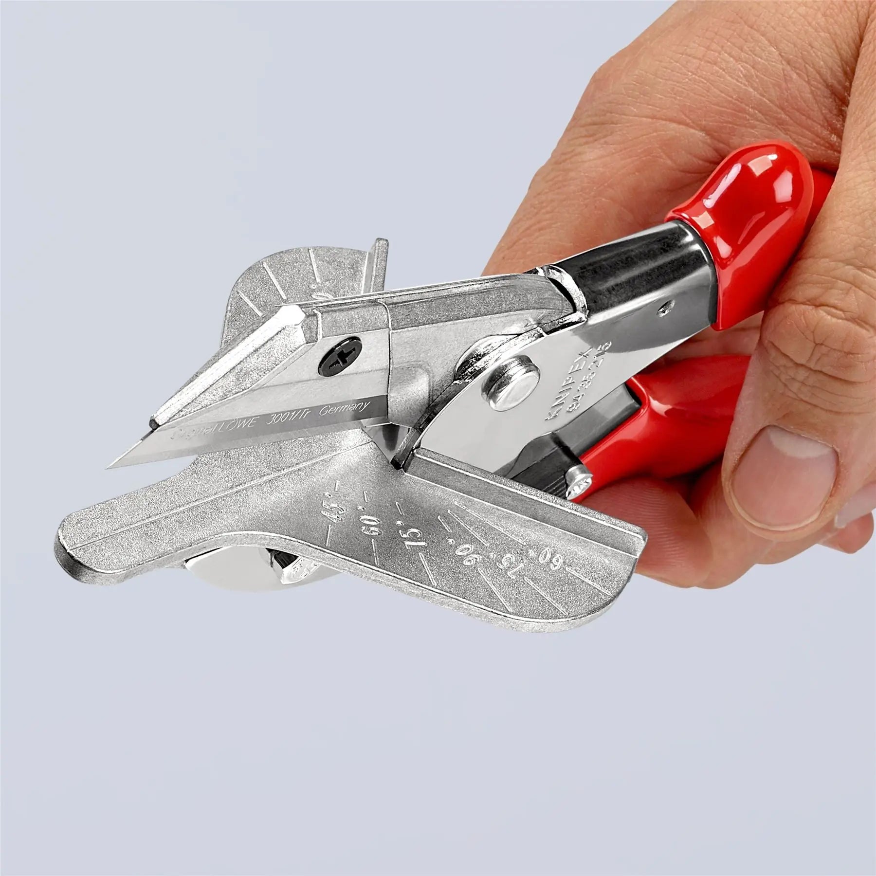 KNIPEX Mitre Shears Cutters for Plastic and Rubber Section 215mm Plastic Handles 94 35 215  White Rose Tools